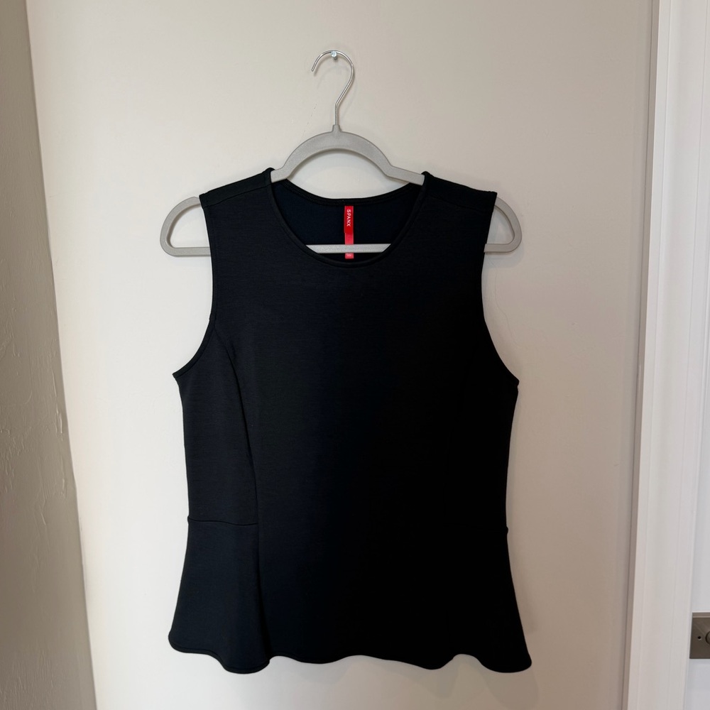 SPANX Air Essentials Black Sleeveless Peplum Top